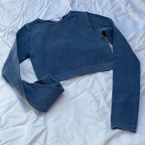 Zara Ribbed Long Sleeve Crop Top (XS-S) - Picture 2 of 6